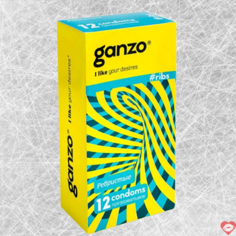 Ganzo Ribbed Condoms 12pcs Gân Nổi Siêu Kích 