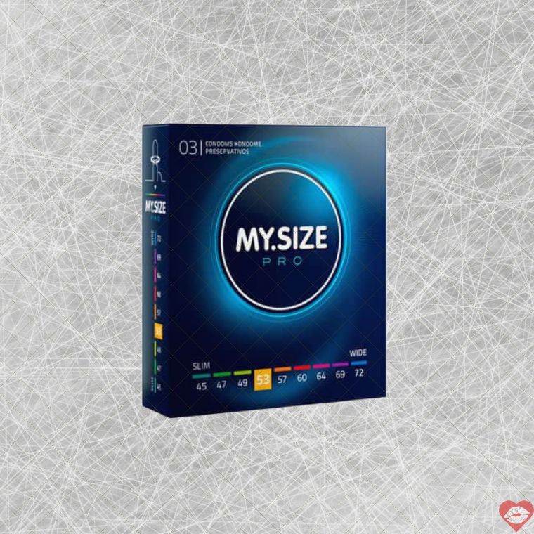 MY.SIZE PRO 53 Bao Mỏng 3 Cái An Toàn Nhạy Mãnh Liệt 