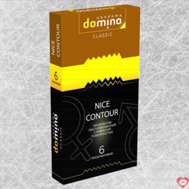 Bao Domino Classic gân 6 cái latex 18cm tăng khoái