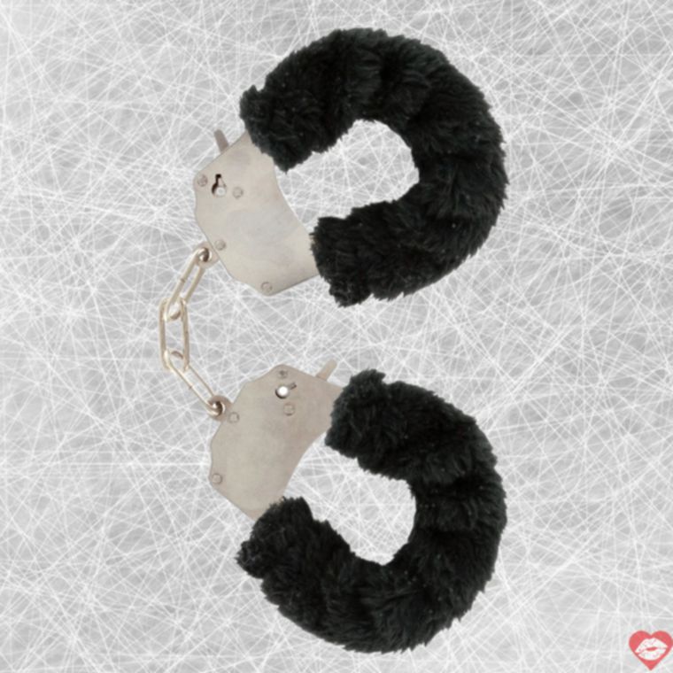 ToyJoy handcuffs lông đen vui gợi tình mềm mại 