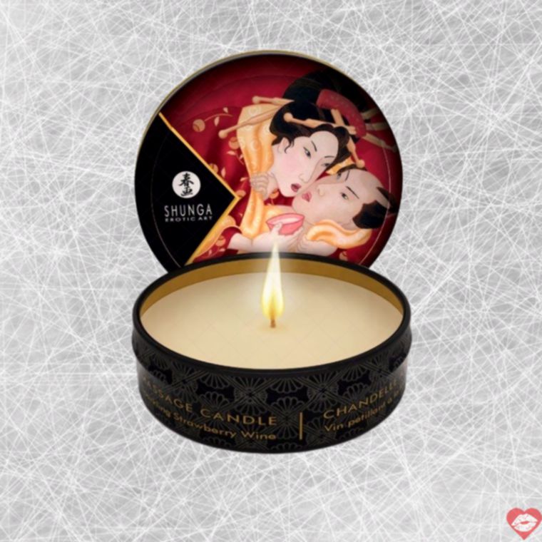 Nến tan Shunga dâu sâm panh 30ml gợi cảm quyến rũ[gunshop]​ 