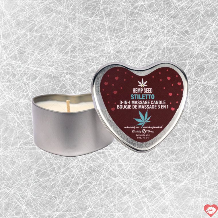 Nến Massage Earthly Body 3in1 Tim Đỏ Lãng Mạn 