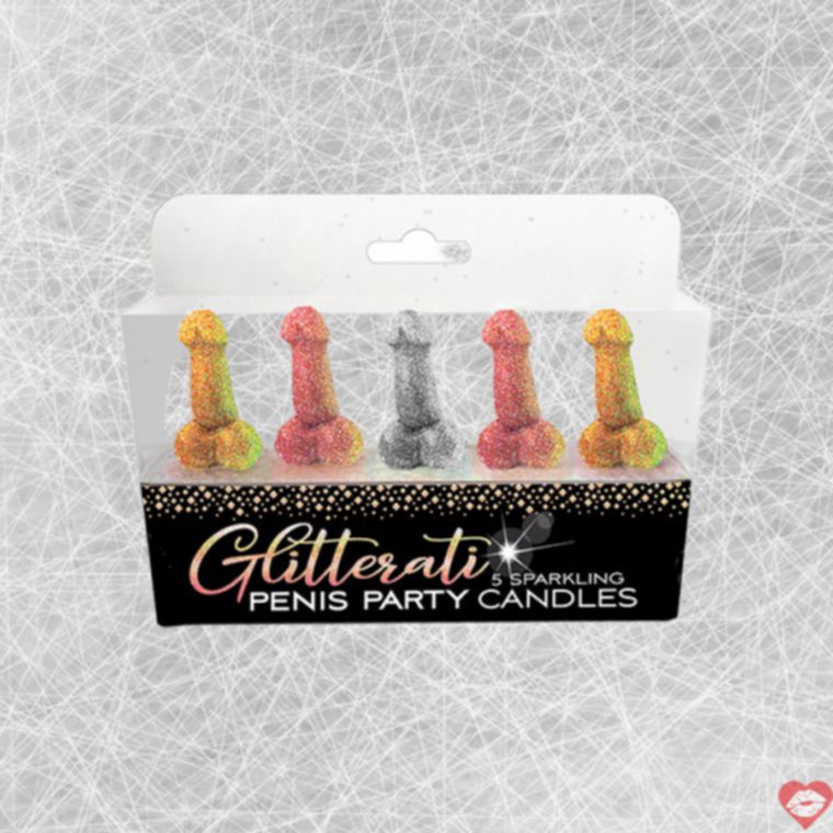 Glitter Penis Candle 5 Cây Tiệc Vui Nhộn Lấp Lánh 