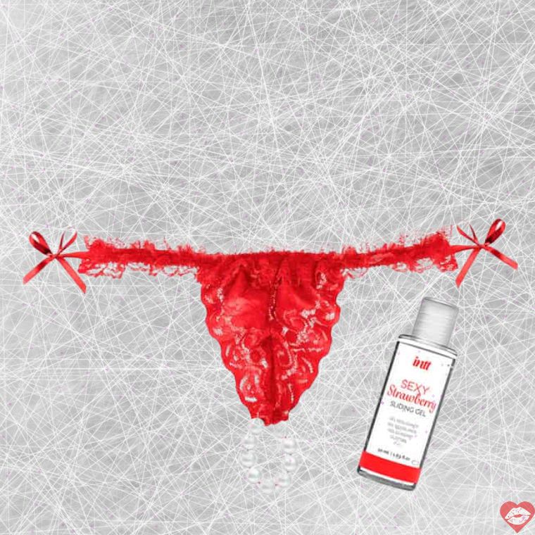 Set Intt Dầu Dâu Trơn + Quần Ngọc Trai Đỏ OS