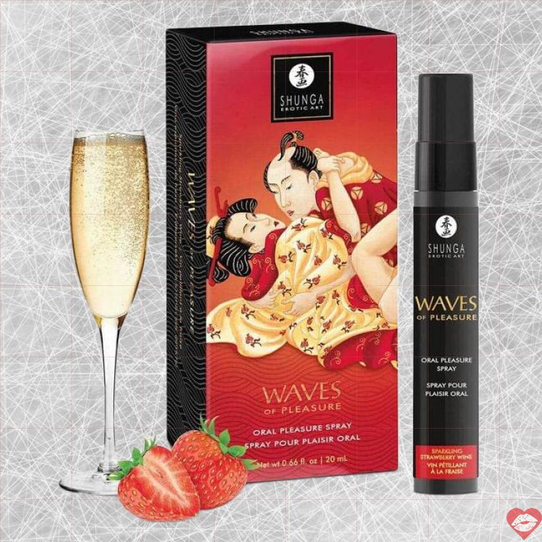 Shunga Waves Strawberry Champagne Spray 20ml Hương Vị Sôi Động
