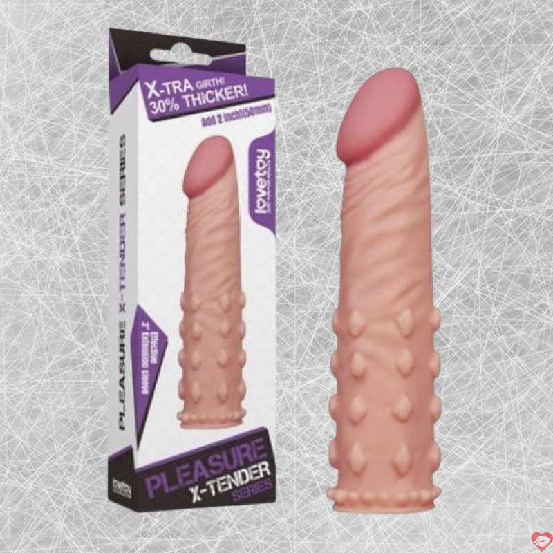 Bao cao su tăng kích thước Lovetoy 5cm silicon điểm nổi sướng 