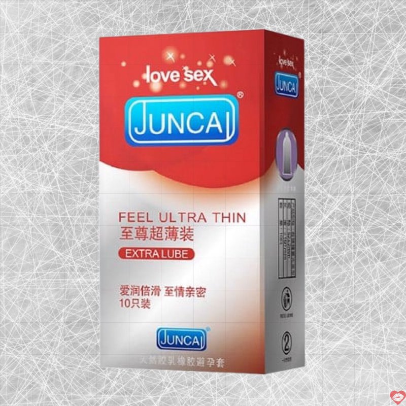 Bao cao su Juncai siêu mỏng gel nhiều bôi trơn 10 cái chất lượng 