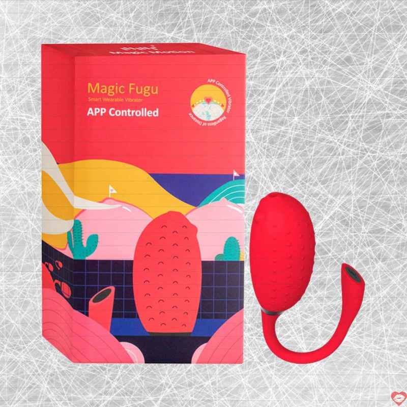 Trứng Rung Magic Motion Fugu Đỏ Bluetooth An Toàn Silicon 