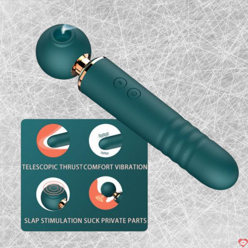 Chày rung 2 đầu thụt thổi hút đa năng sạc USB silicon cao cấp 