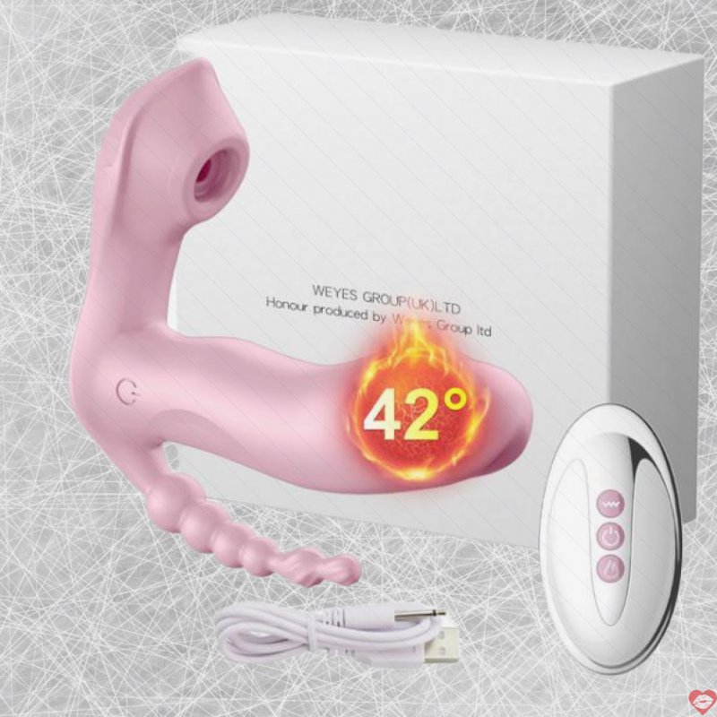Máy massage 3 in 1 rung điểm G bú hút âm đạo nhiệt kích thích 
