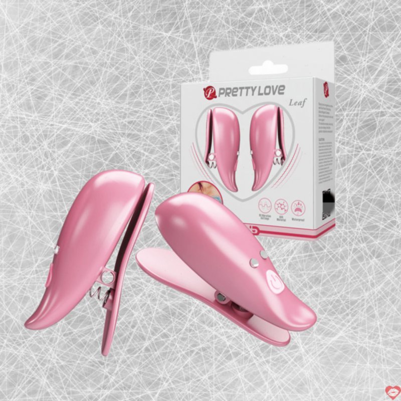 Máy massage kẹp núm vú Pretty Love Leaf rung 10 chế độ siêu đã, chống nước, silicon cao cấp 