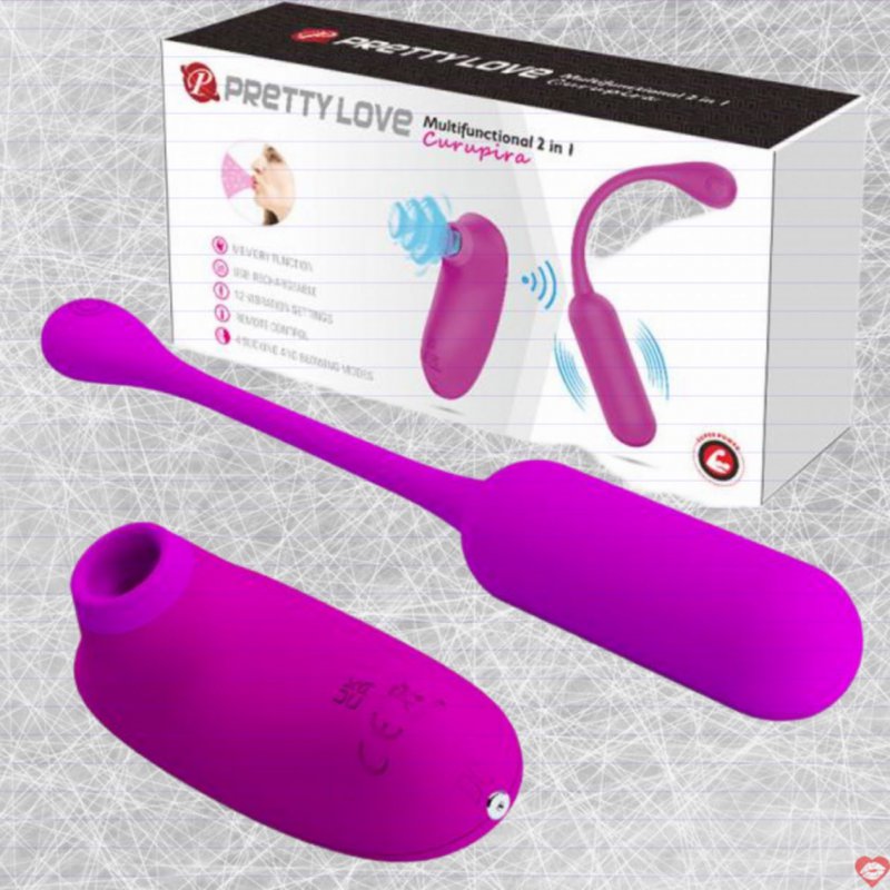Pretty Love Curupira Trứng Rung Máy Hút Âm Vật Remote 12 chế độ Silicone an toàn 