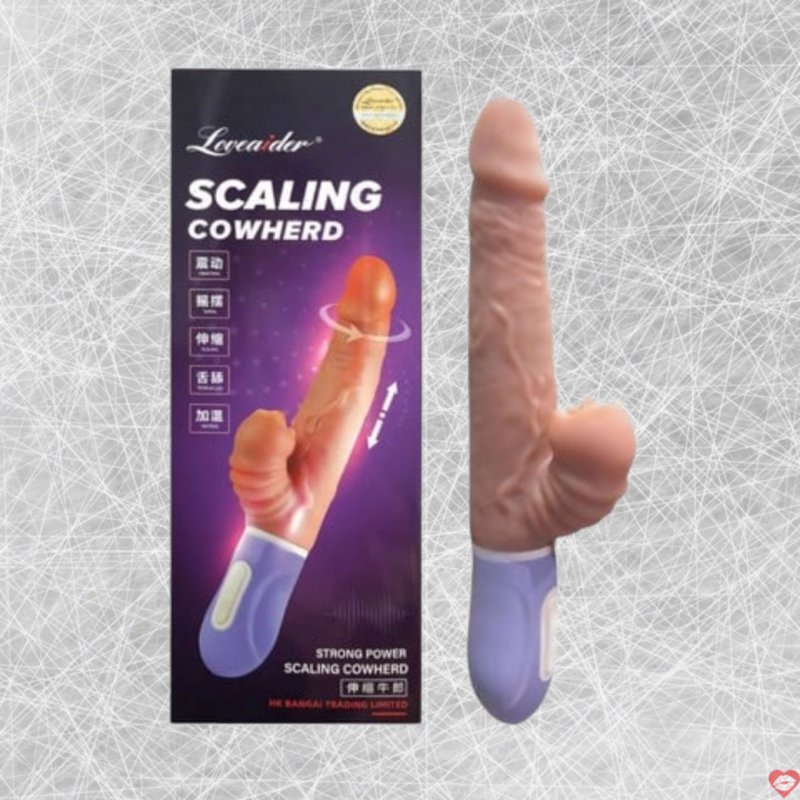 Dương vật giả có nhánh rung thụt ngoáy sạc điện - Loveaider Scaling Cowherd