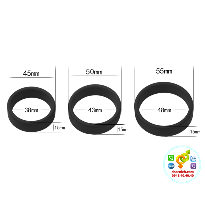  Đại lý Bộ 3 vòng đeo silicone mỏng Lovetoy Power Plus Soft Silicone Pro Ring LV443002 giá sỉ