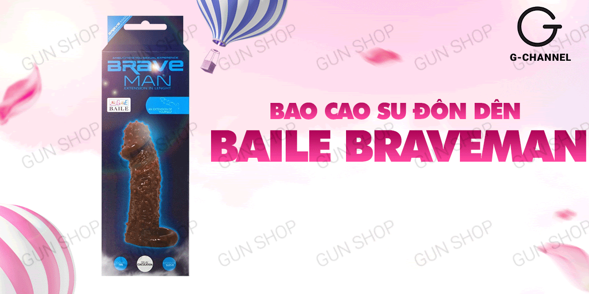  Kho sỉ Bao cao su đôn dên tăng kích thước có dây đeo Baile Braveman 14 x 4cm giá rẻ