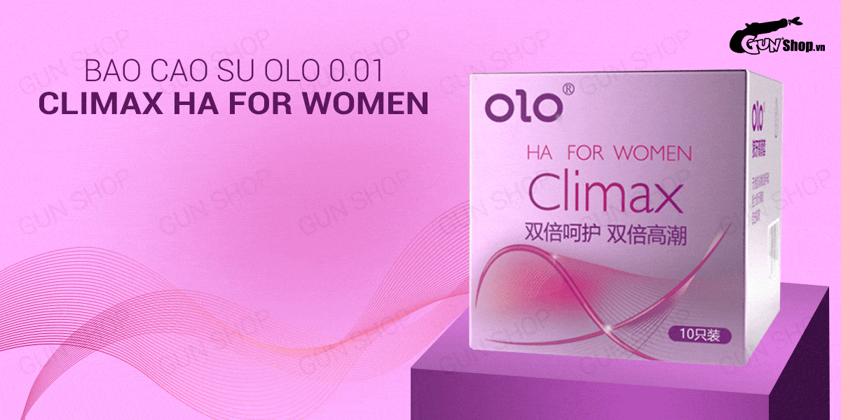  Kho sỉ Bao cao su OLO 0.01 Climax Ha For Women - Siêu mỏng dưỡng ẩm gai li ti - Hộp 10 cái giá tốt