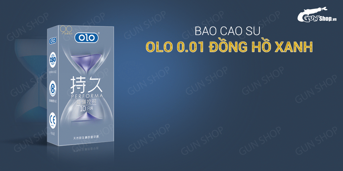  Bán Bao cao su OLO 0.01 Đồng Hồ Xanh - Kéo dài thời gian hương vani - Hộp 10 cái chính hãng