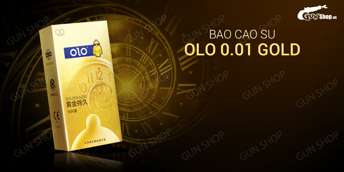  Kho sỉ Bao cao su OLO 0.01 Gold - Siêu mỏng kéo dài thời gian - Hộp 10 cái tốt nhất