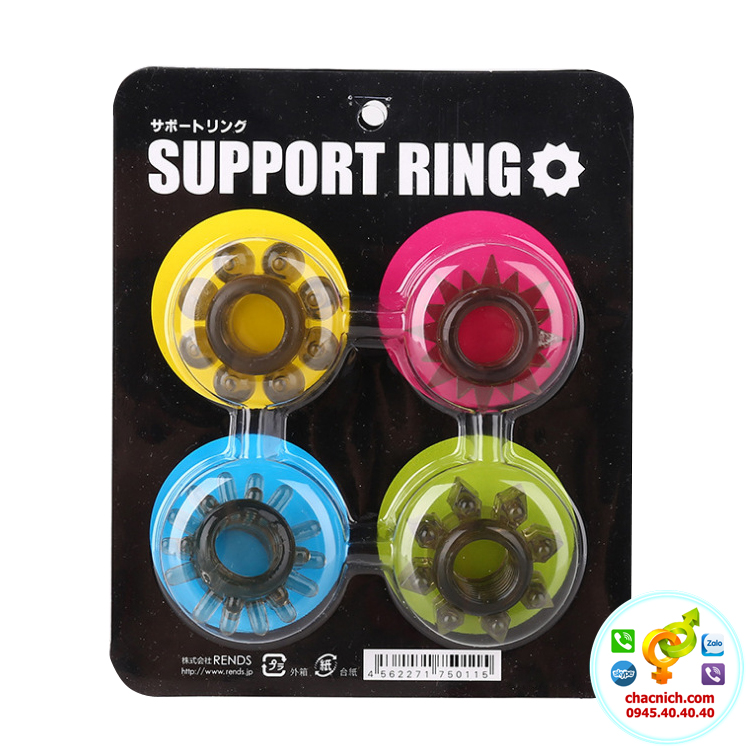 Cung cấp Bộ 4 vòng đeo dương vật silicone cao cấp Support Ring giá sỉ