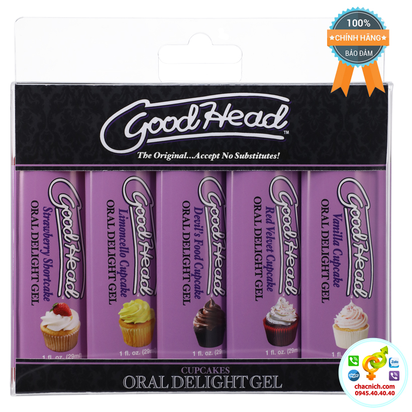  Kho sỉ Bộ gel bôi trơn 5 vị kem GoodHead Oral Delight Gel Cupcakes loại tốt