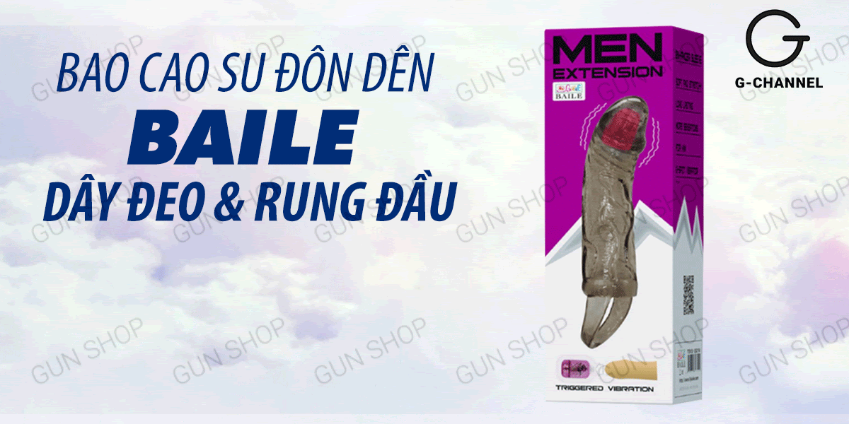  Nơi bán Bao cao su đôn dên tăng kích thước dây đeo và rung đầu Baile Men Extension giá sỉ